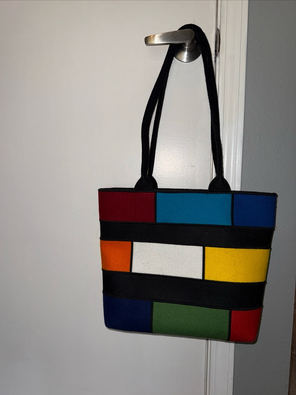 Rayerbag Barcelona Marta Parallele Nerina Abstract Polychromatic Felt Bag